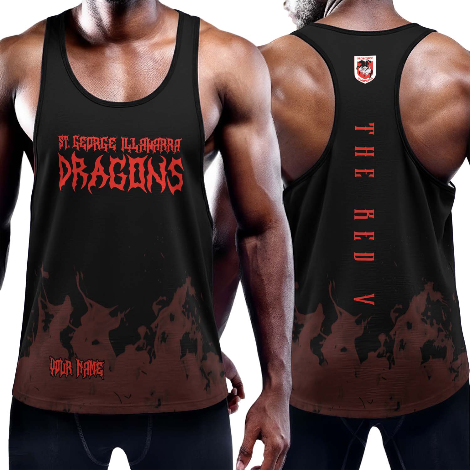 Auspiritmerch St. George Illawarra Dragons Personalized Unisex Tank Top Gift For Fans