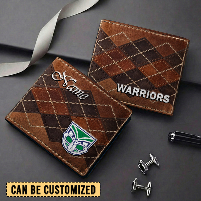 Auspiritmerch New Zealand Warriors Personalized Leather Wallet Gift For Fans