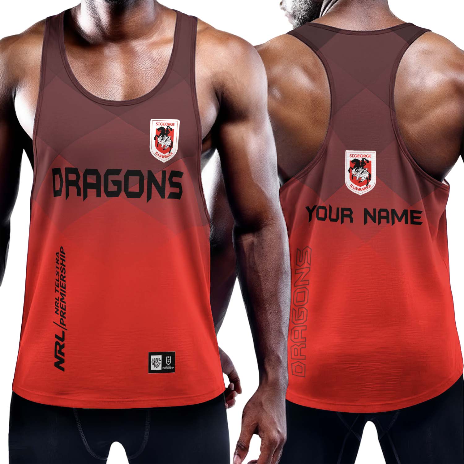 Auspiritmerch St. George Illawarra Dragons Personalized Unisex Tank Top Gift For Fans