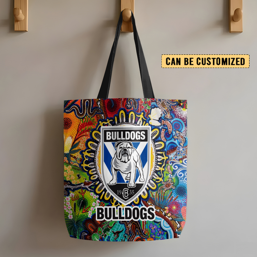 Auspiritmerch Canterbury-Bankstown Bulldogs Personalized Tote Bags Gift For Fans