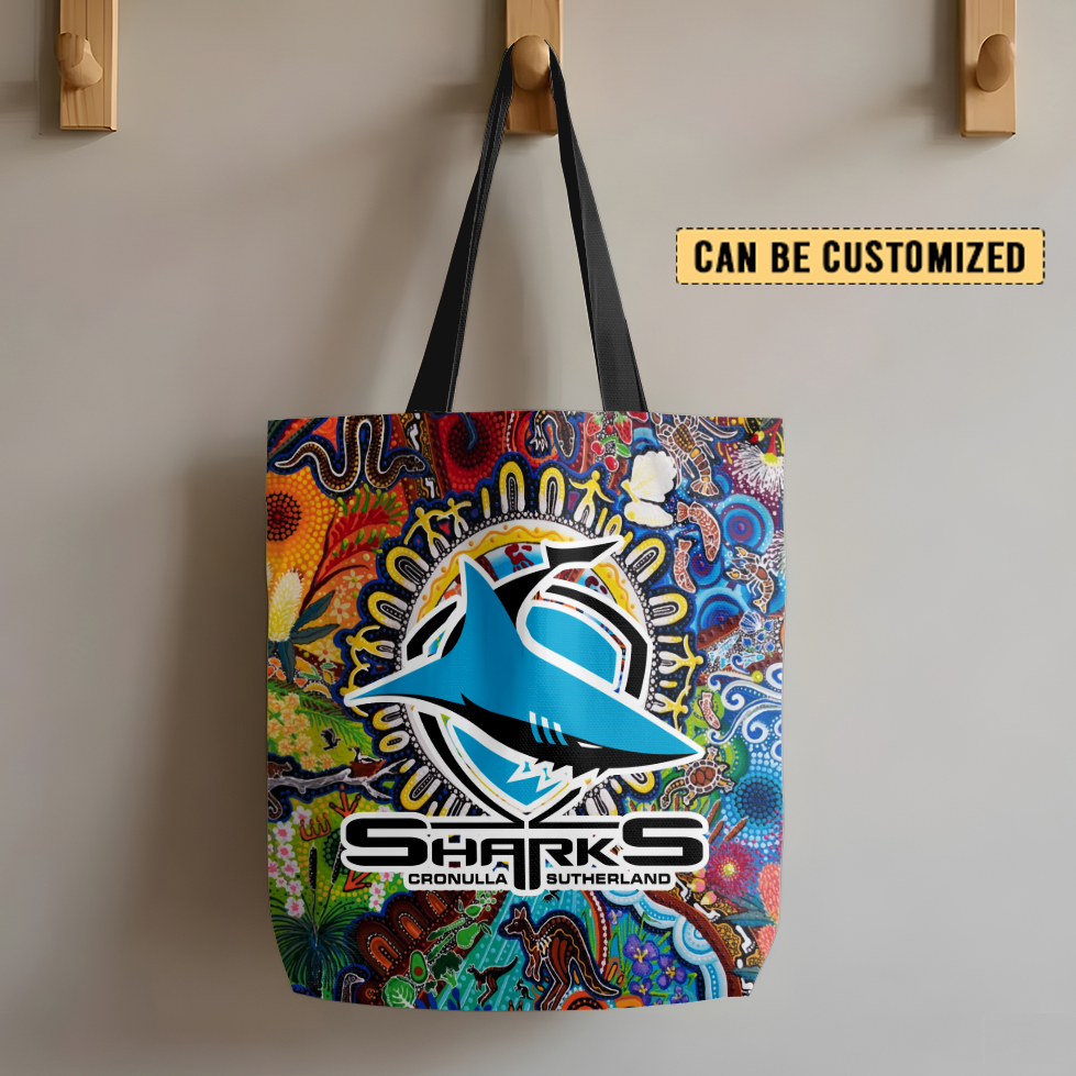 Auspiritmerch Cronulla-Sutherland Sharks Personalized Tote Bags Gift For Fans