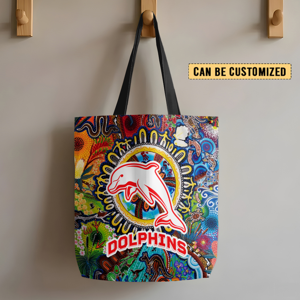 Auspiritmerch Dolphins Personalized Tote Bags Gift For Fans