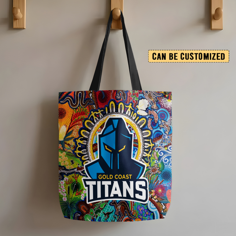 Auspiritmerch Gold Coast Titans Personalized Tote Bags Gift For Fans