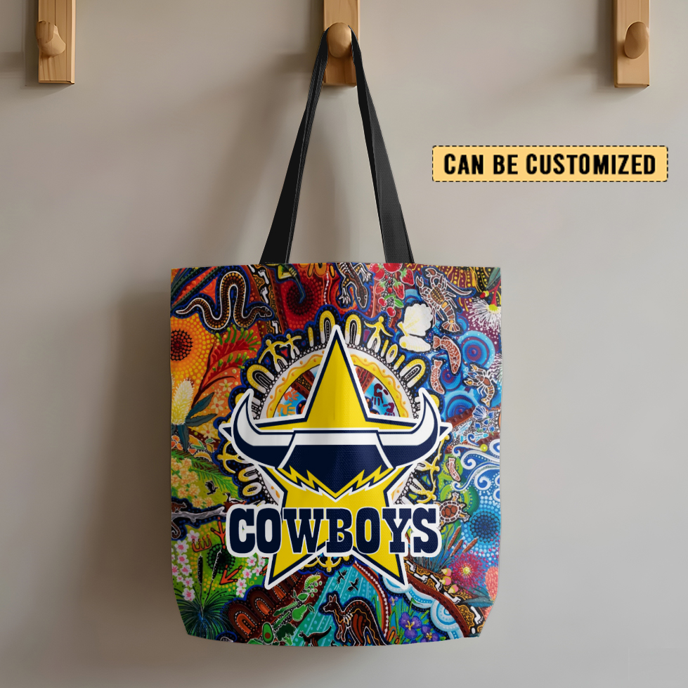 Auspiritmerch North Queensland Cowboys Personalized Tote Bags Gift For Fans