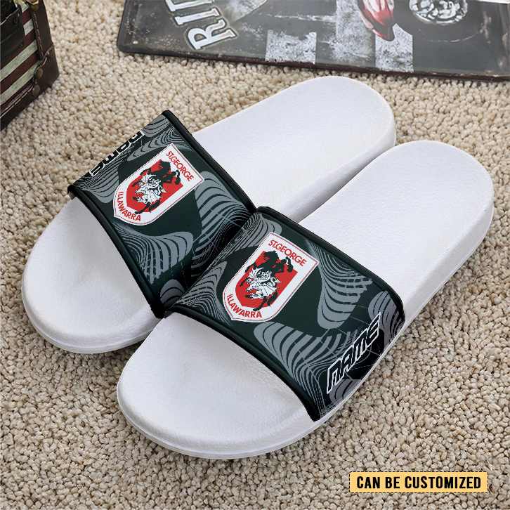 Auspiritmerch St. George Illawarra Dragons Personalized Sports Slippers Gift For Fans