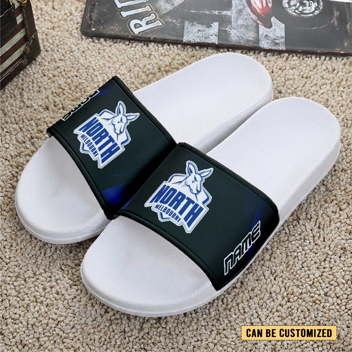 Auspiritmerch North Melbourne Personalized Sports Slippers Gift For Fans