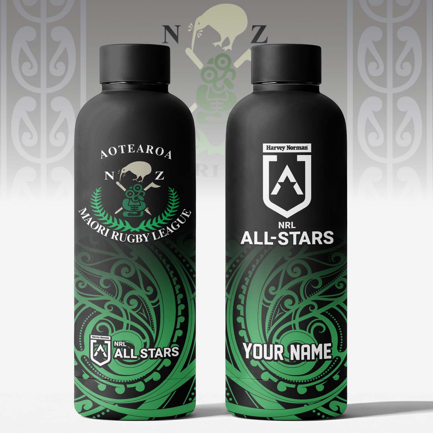 Auspiritmerch Maori All Stars Personalized Metal Water Bottle Gift For Fans