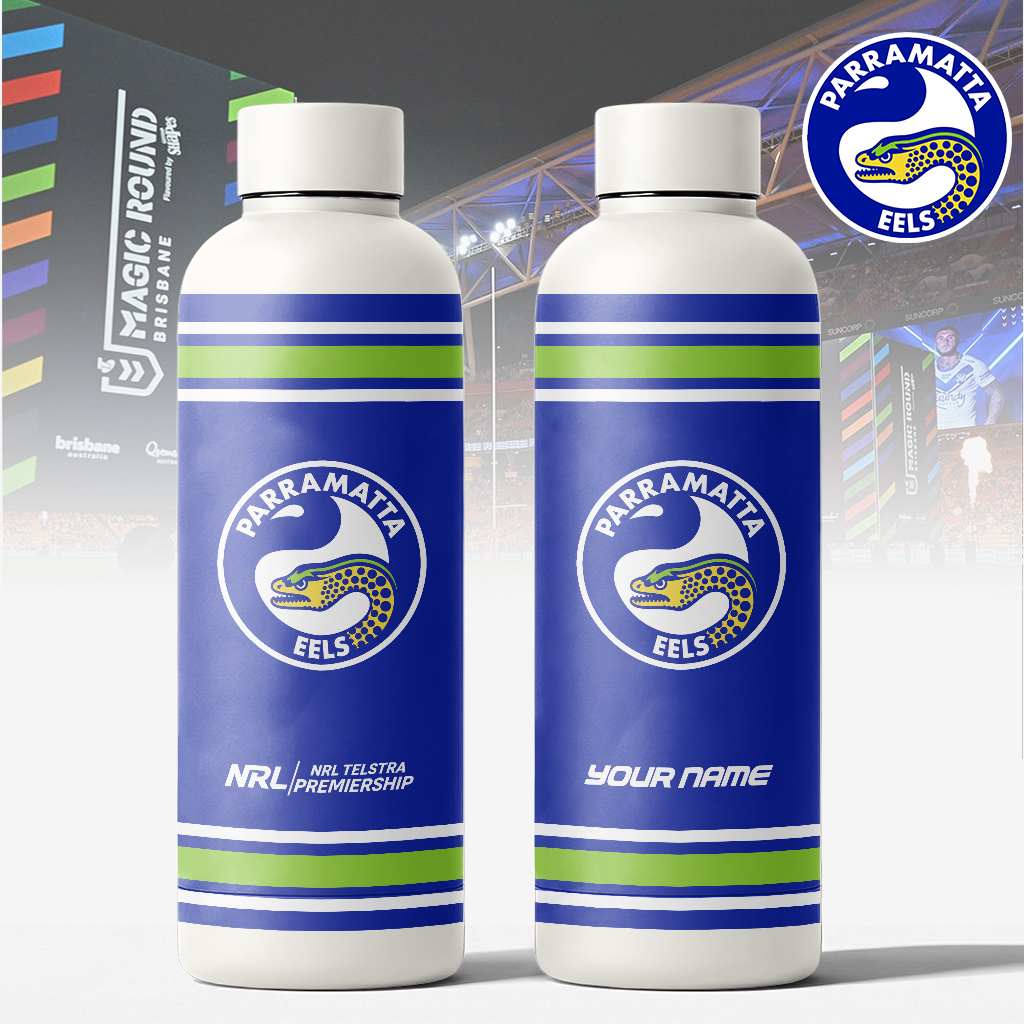Auspiritmerch Parramatta Eels Personalized Metal Water Bottle Gift For Fans