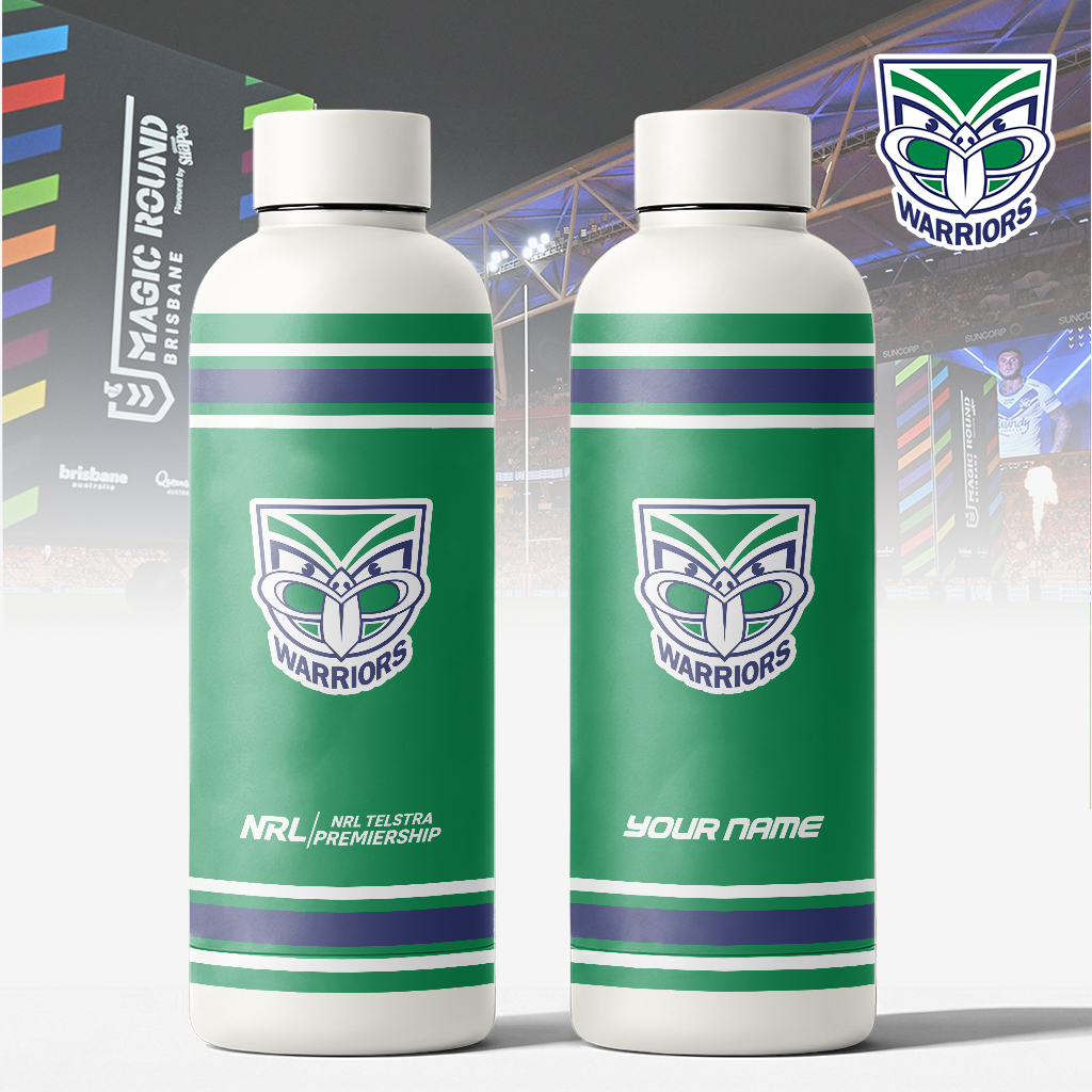 Auspiritmerch New Zealand Warriors Personalized Metal Water Bottle Gift For Fans