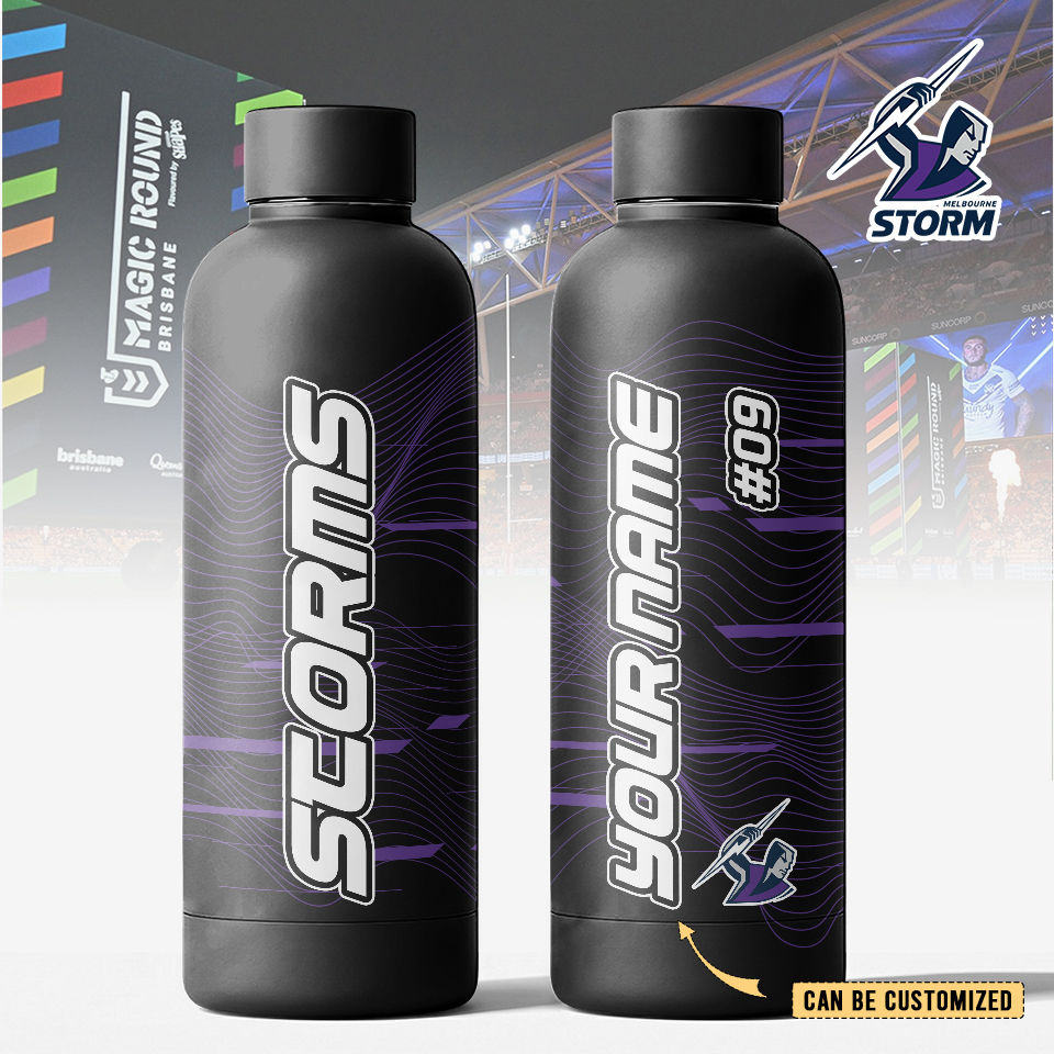 Auspiritmerch Melbourne Storm Personalized Metal Water Bottle Gift For Fans