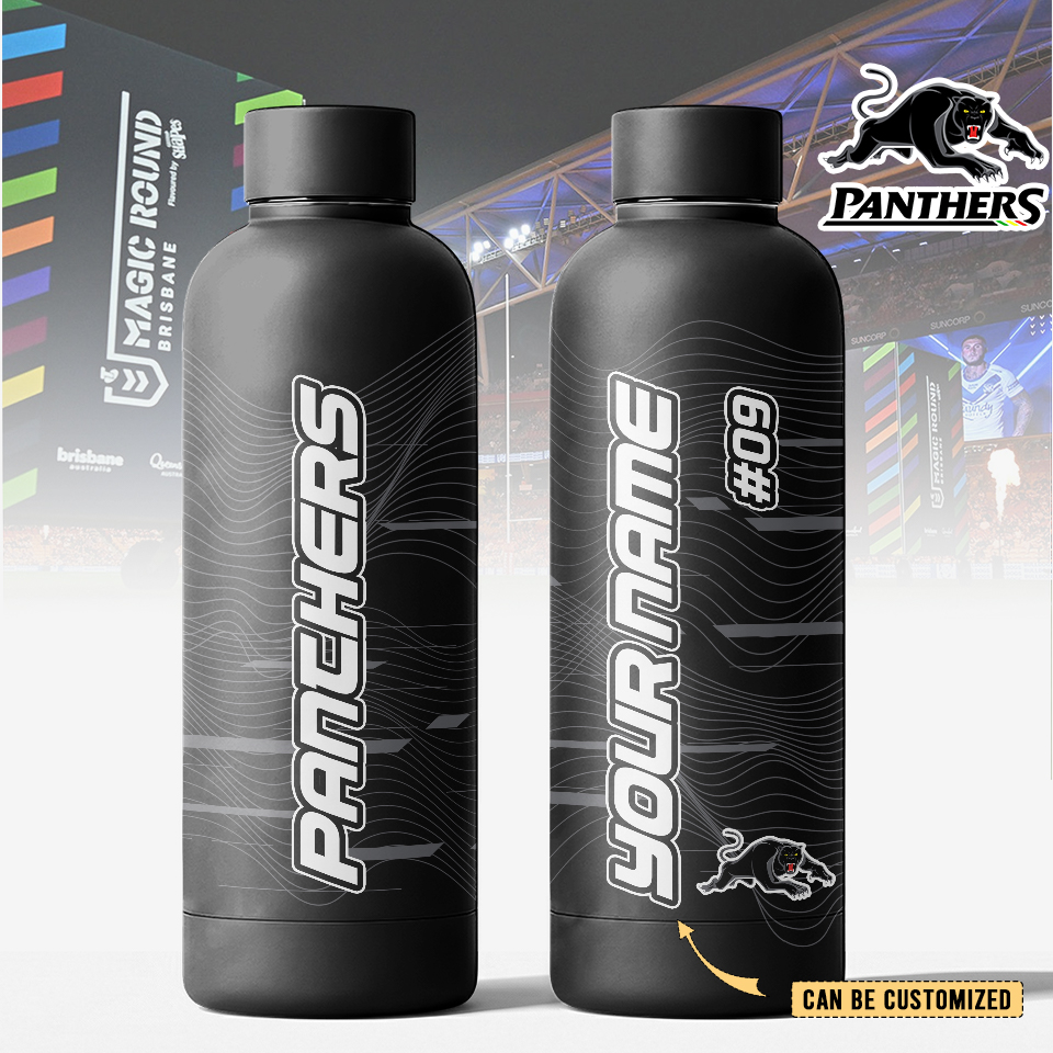 Auspiritmerch Penrith Panthers Personalized Metal Water Bottle Gift For Fans