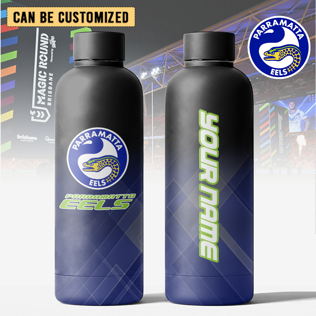 Auspiritmerch Parramatta Eels Personalized Metal Water Bottle Gift For Fans
