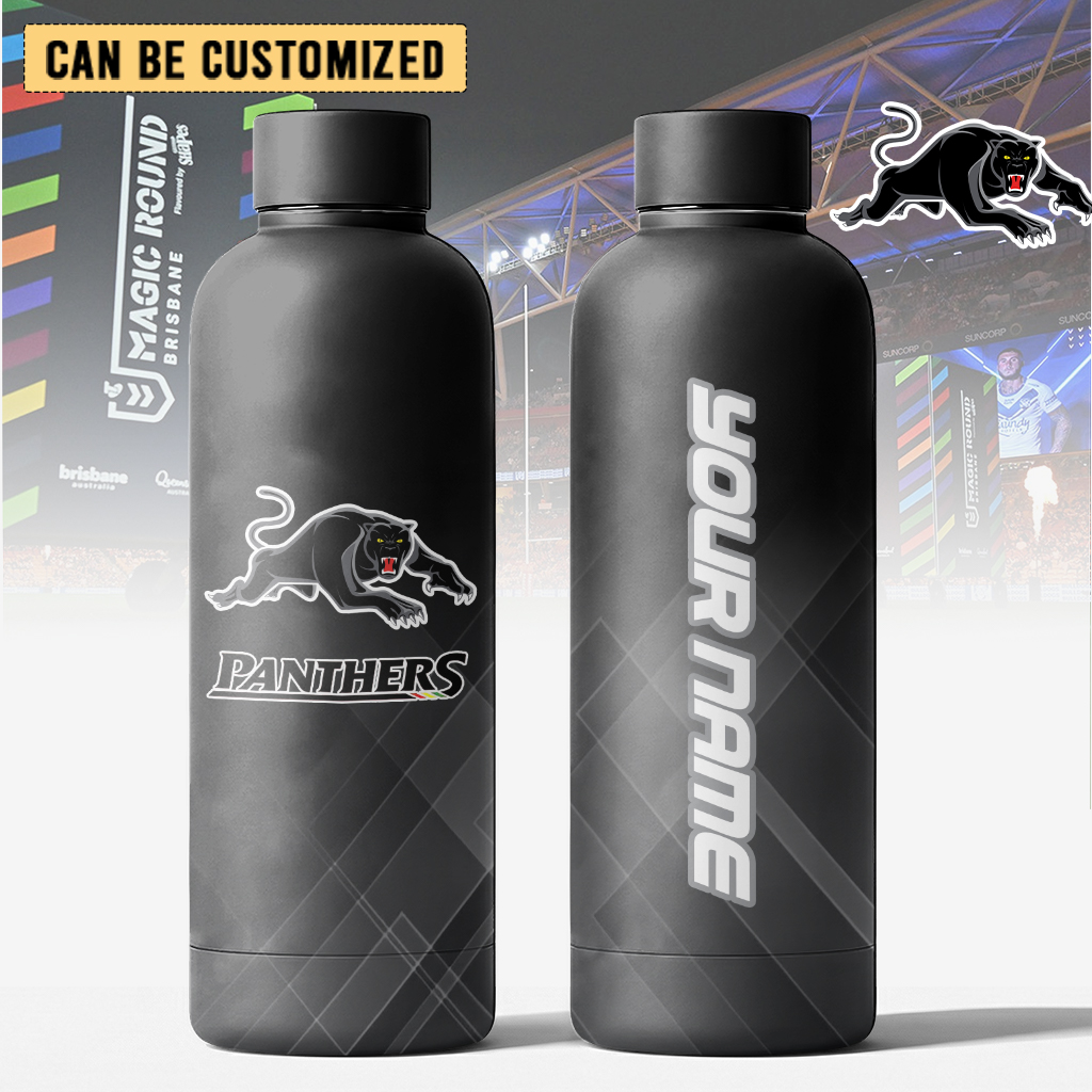 Auspiritmerch Penrith Panthers Personalized Metal Water Bottle Gift For Fans
