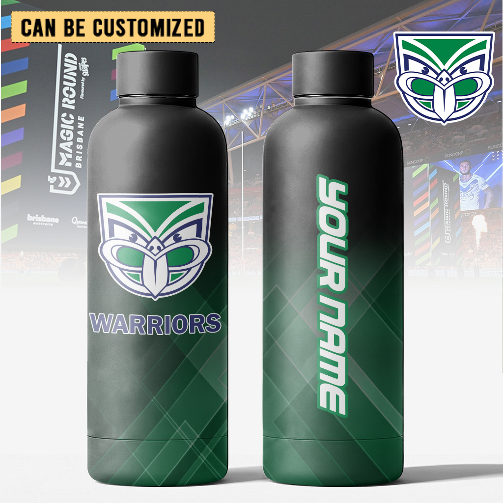 Auspiritmerch New Zealand Warriors Personalized Metal Water Bottle Gift For Fans