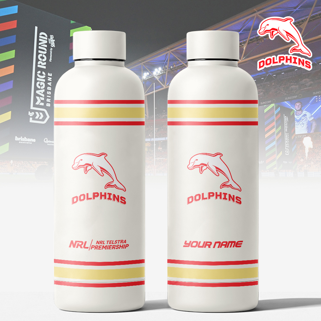 Auspiritmerch Dolphins Personalized Metal Water Bottle Gift For Fans