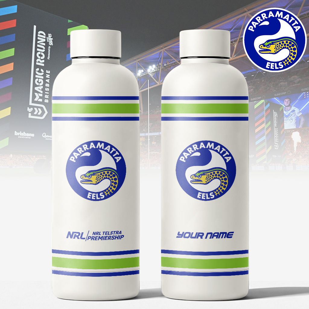 Auspiritmerch Parramatta Eels Personalized Metal Water Bottle Gift For Fans