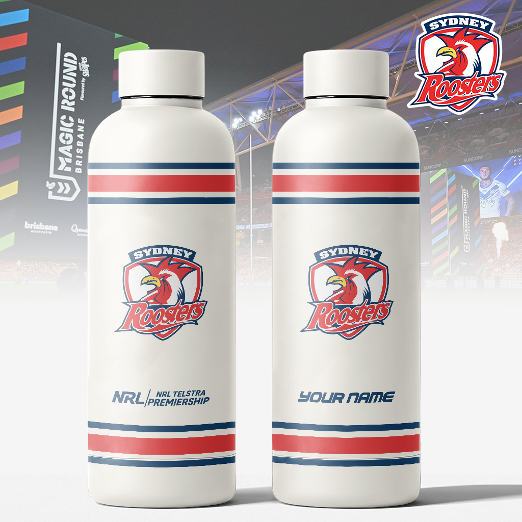 Auspiritmerch Sydney Roosters Personalized Metal Water Bottle Gift For Fans