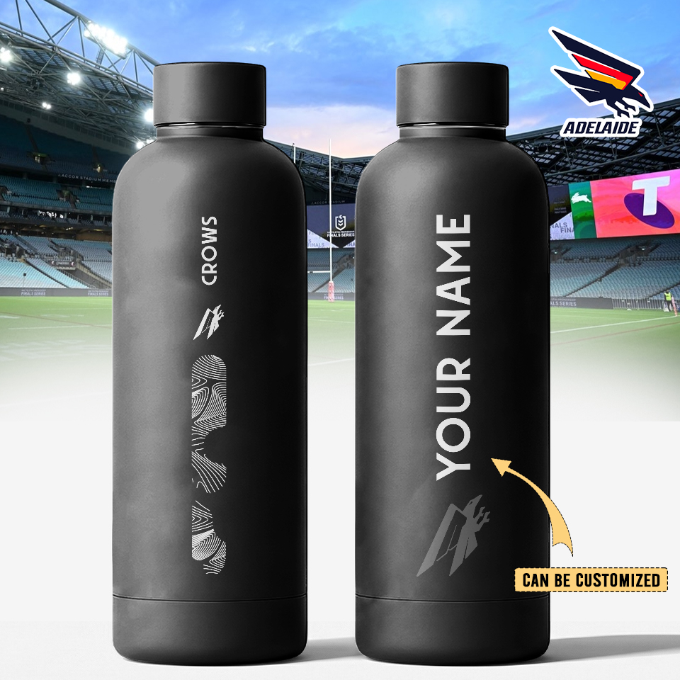 Auspiritmerch Adelaide Crows Personalized Metal Water Bottle Gift For Fans