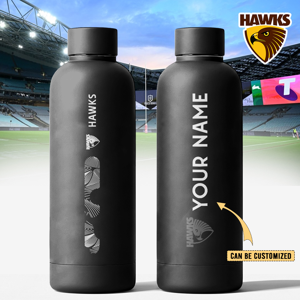 Auspiritmerch Hawthorn Hawks Personalized Metal Water Bottle Gift For Fans