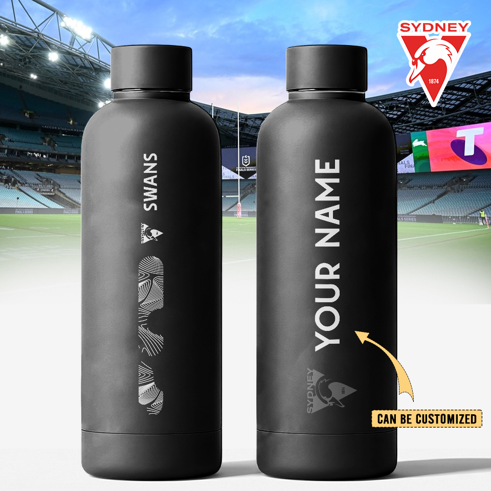 Auspiritmerch Sydney Swans Personalized Metal Water Bottle Gift For Fans