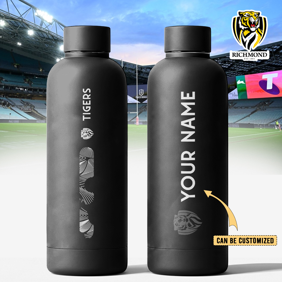 Auspiritmerch Richmond Tigers Personalized Metal Water Bottle Gift For Fans
