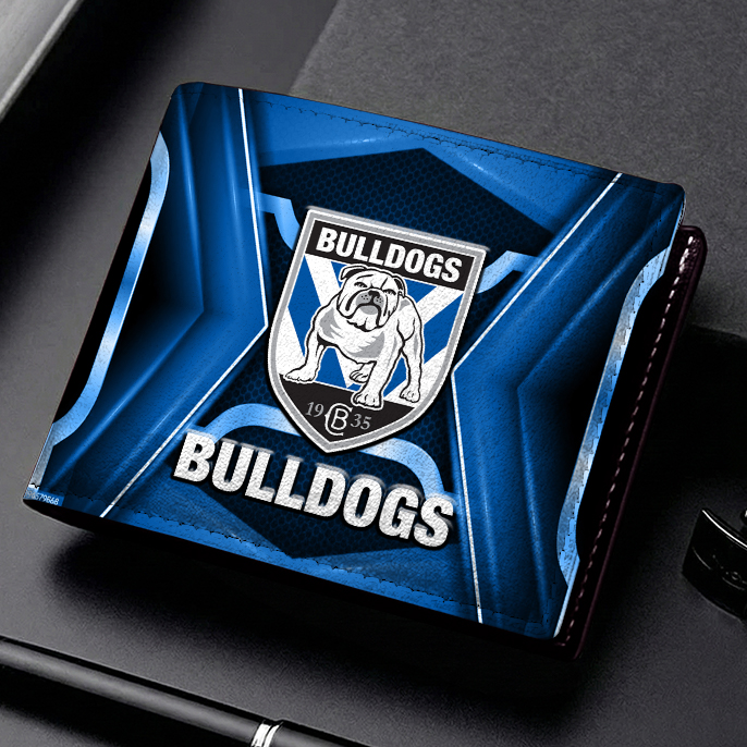 Auspiritmerch Canterbury-Bankstown Bulldogs Personalized Leather Wallet Gift For Fans