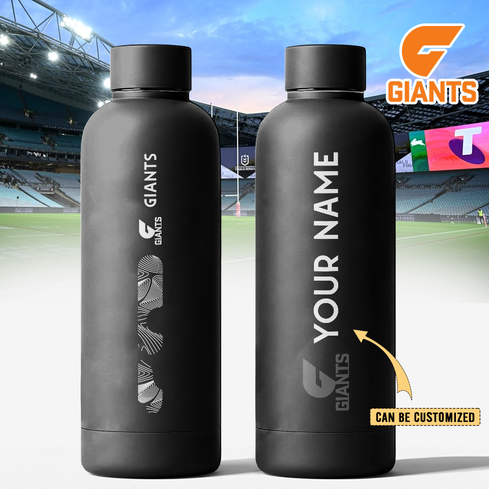 Auspiritmerch GWS Giants Personalized Metal Water Bottle Gift For Fans