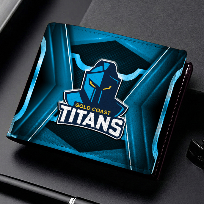 Auspiritmerch Gold Coast Titans Personalized Leather Wallet Gift For Fans