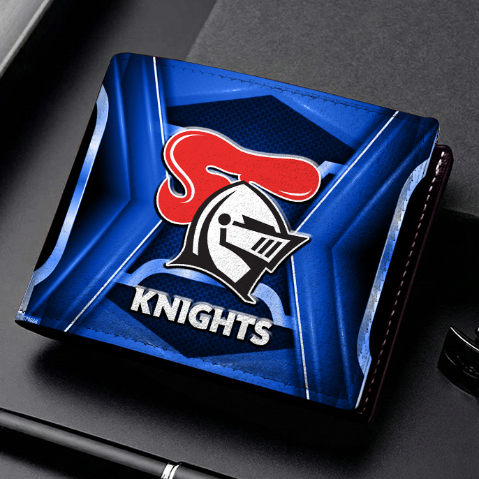 Auspiritmerch Newcastle Knights Personalized Leather Wallet Gift For Fans