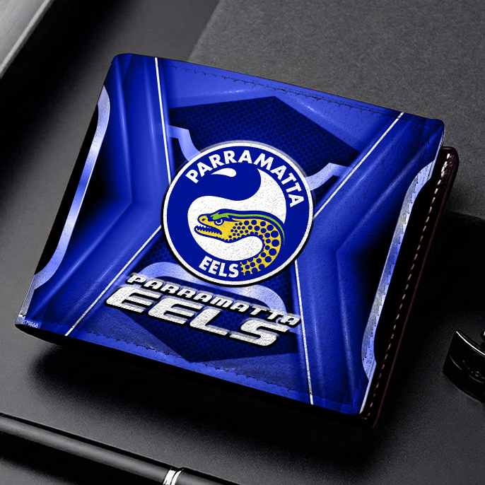 Auspiritmerch Parramatta Eels Personalized Leather Wallet Gift For Fans