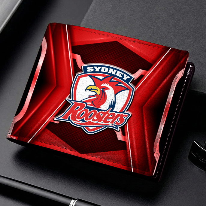 Auspiritmerch Sydney Roosters Personalized Leather Wallet Gift For Fans