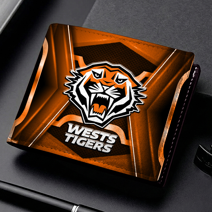 Auspiritmerch Wests Tigers Personalized Leather Wallet Gift For Fans