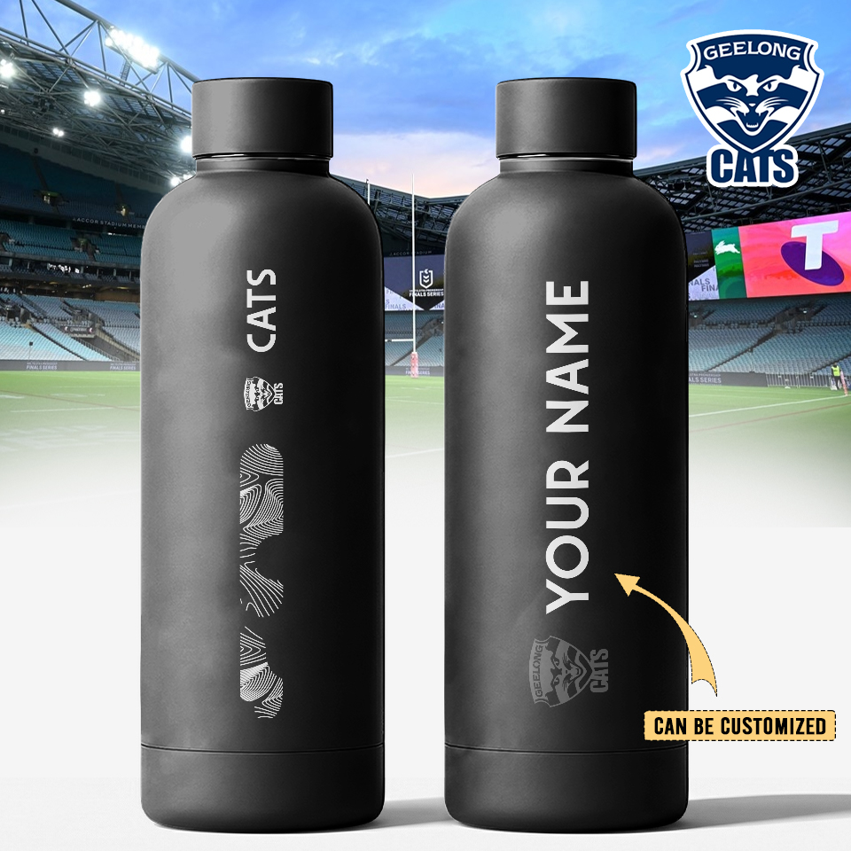 Auspiritmerch Geelong Cats Personalized Metal Water Bottle Gift For Fans