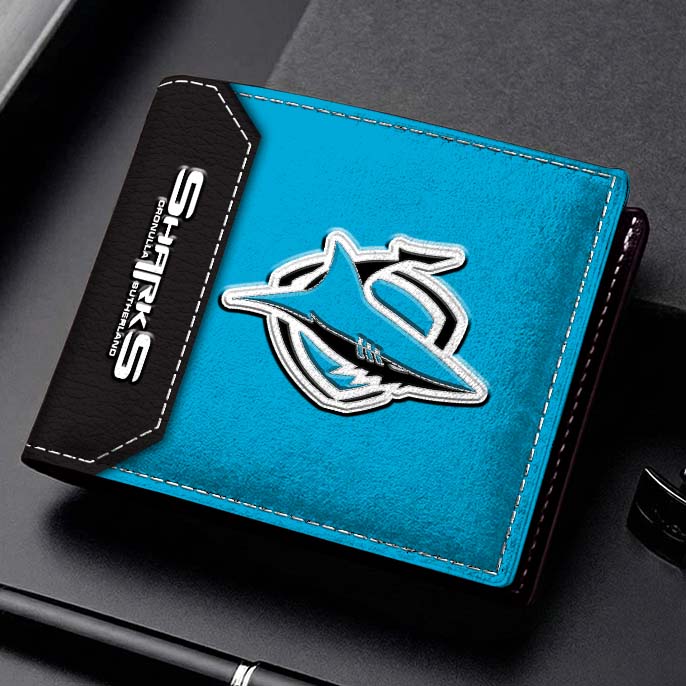 Auspiritmerch Cronulla-Sutherland Sharks Personalized Leather Wallet Gift For Fans