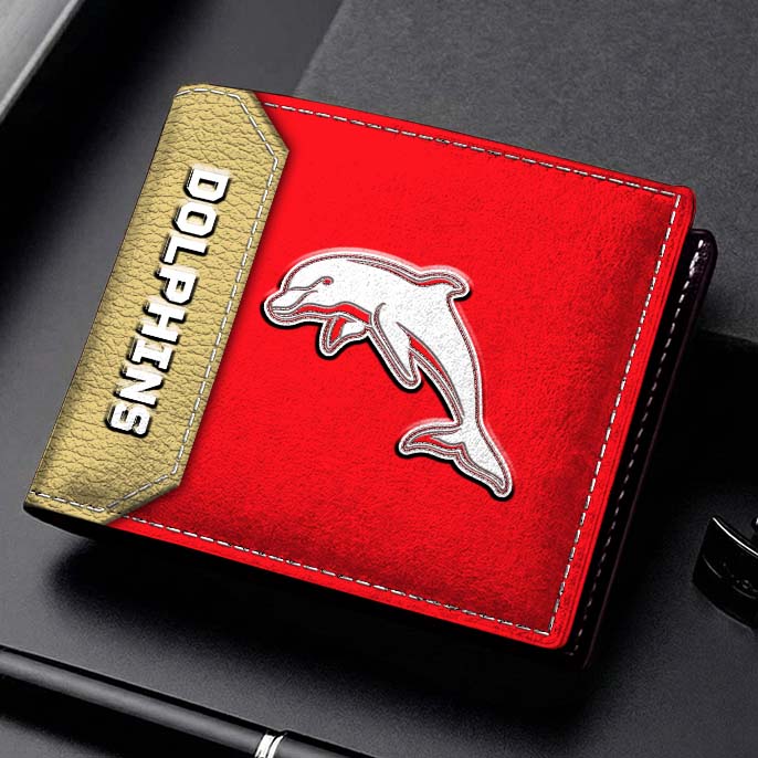 Auspiritmerch Dolphins Personalized Leather Wallet Gift For Fans