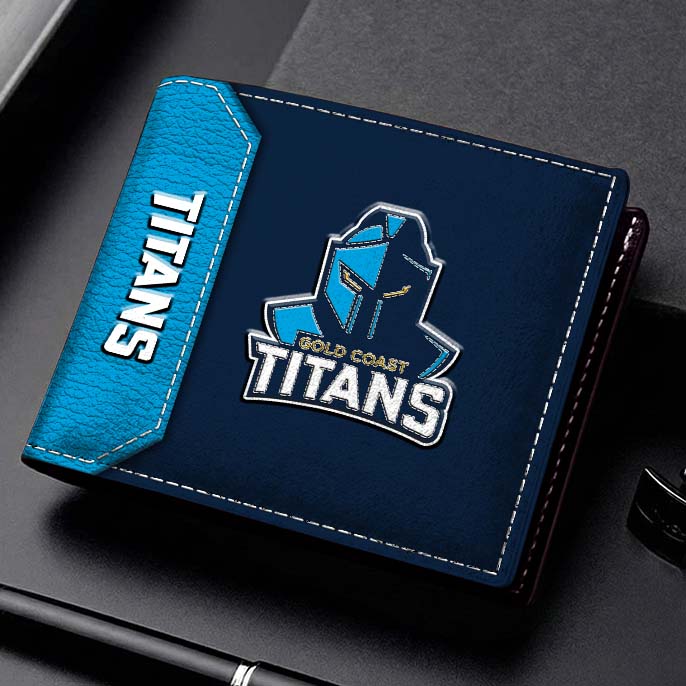 Auspiritmerch Gold Coast Titans Personalized Leather Wallet Gift For Fans