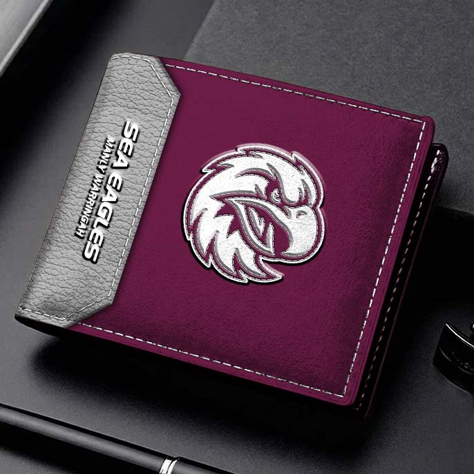 Auspiritmerch Manly Warringah Sea Eagles Personalized Leather Wallet Gift For Fans