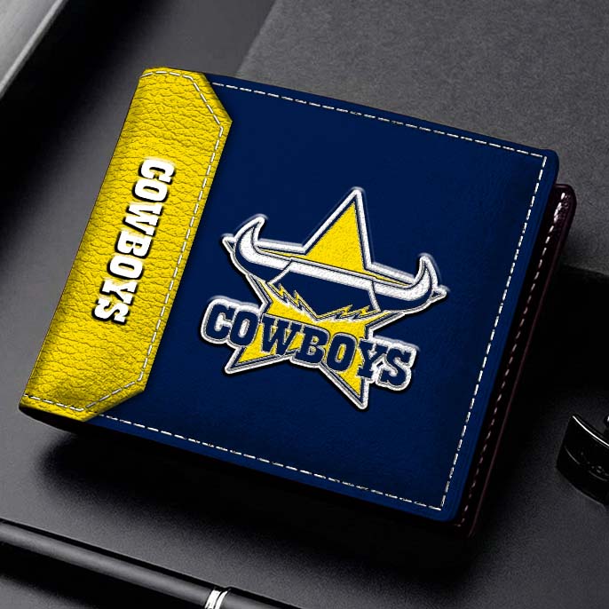 Auspiritmerch North Queensland Cowboys Personalized Leather Wallet Gift For Fans