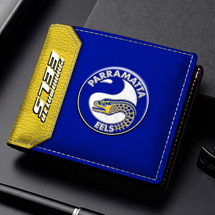 Auspiritmerch Parramatta Eels Personalized Leather Wallet Gift For Fans
