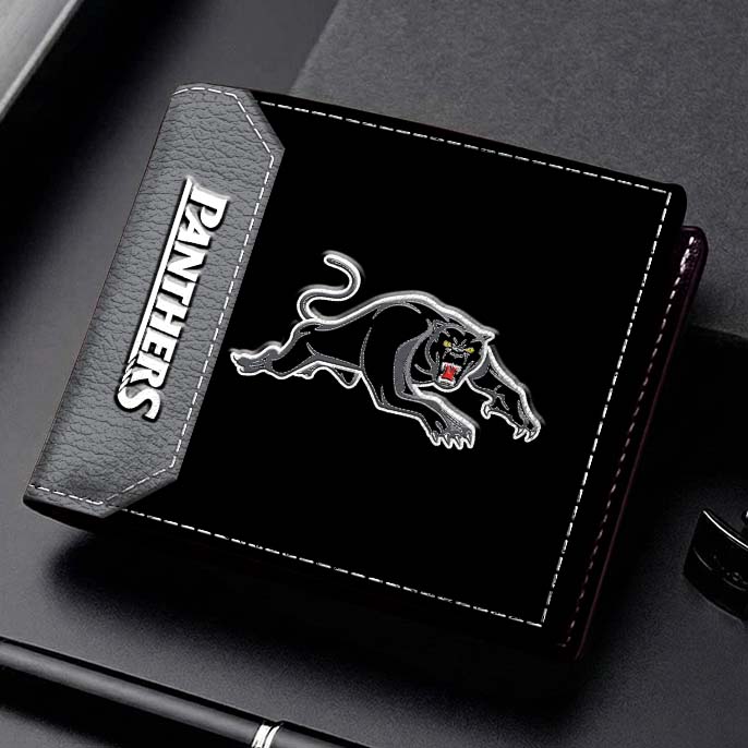 Auspiritmerch Penrith Panthers Personalized Leather Wallet Gift For Fans
