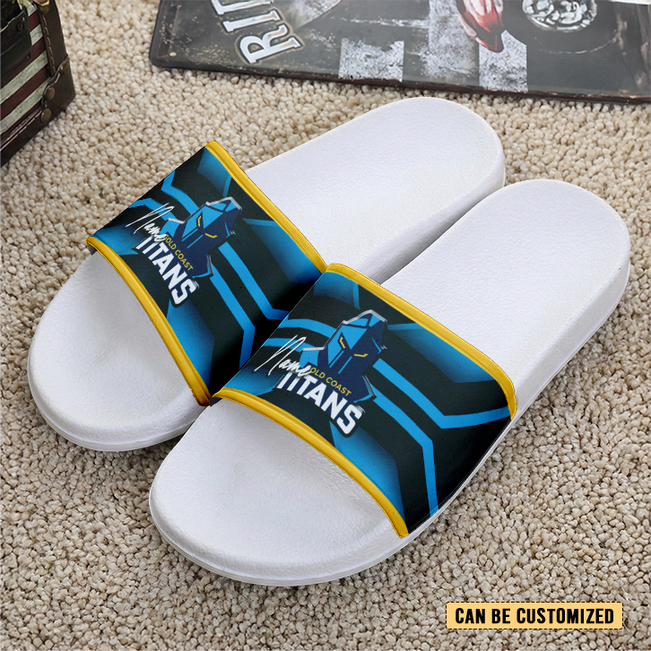 Auspiritmerch Gold Coast Titans Personalized Sports Slippers Gift For Fans