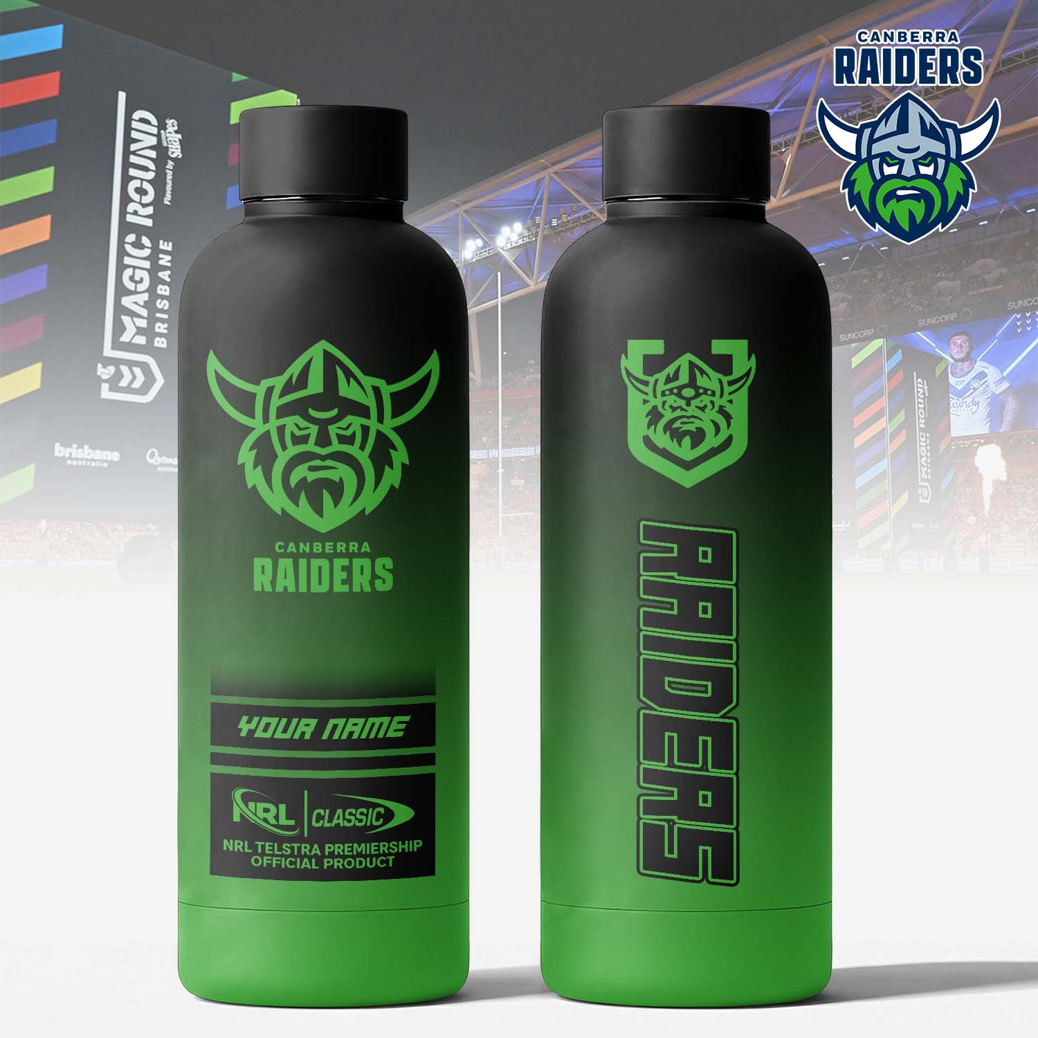 Auspiritmerch Canberra Raiders Personalized Metal Water Bottle Gift For Fans