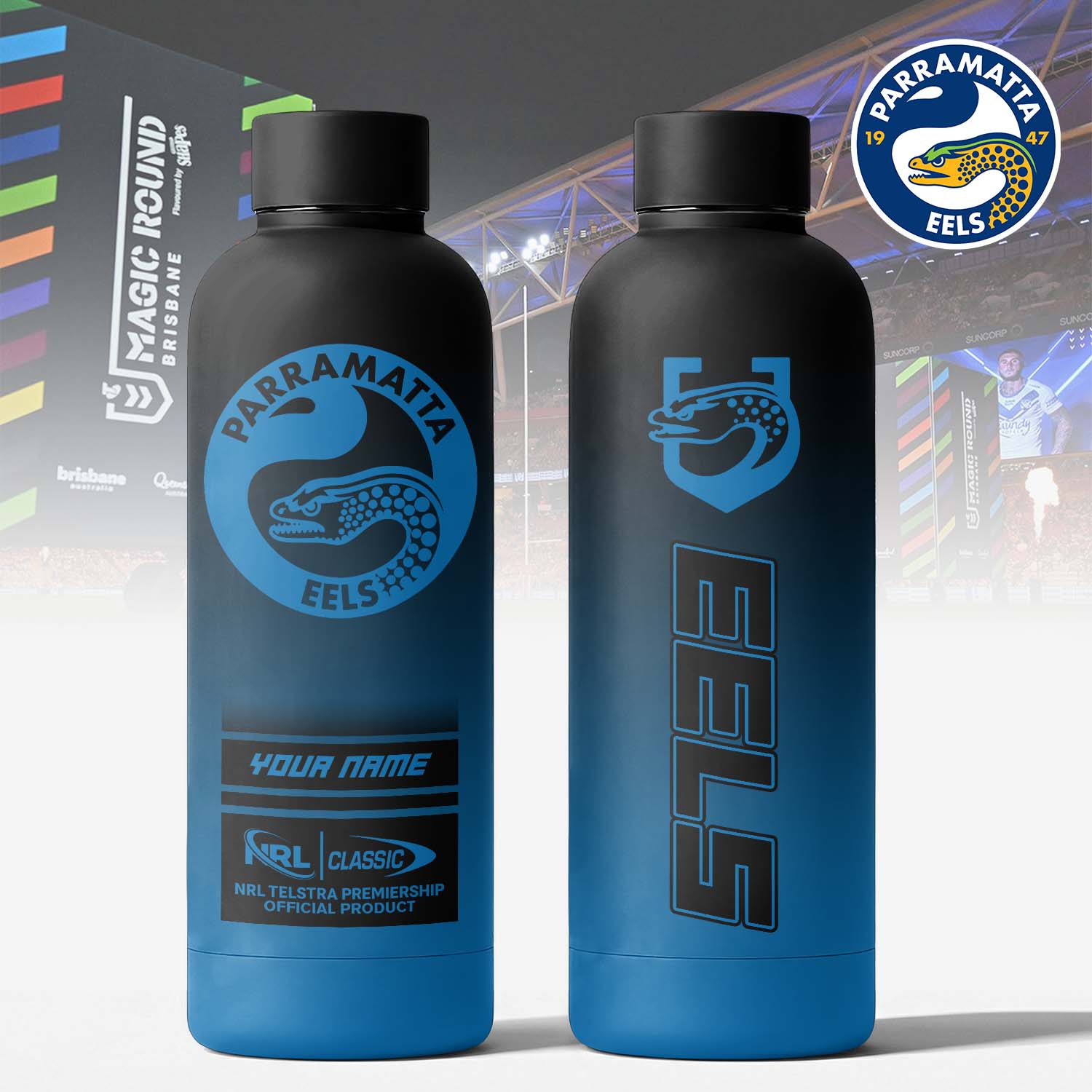 Auspiritmerch Parramatta Eels Personalized Metal Water Bottle Gift For Fans