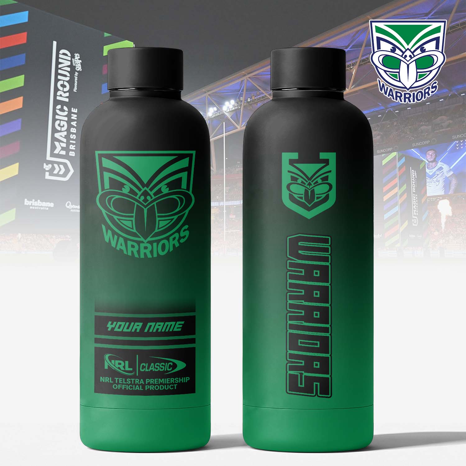 Auspiritmerch New Zealand Warriors Personalized Metal Water Bottle Gift For Fans