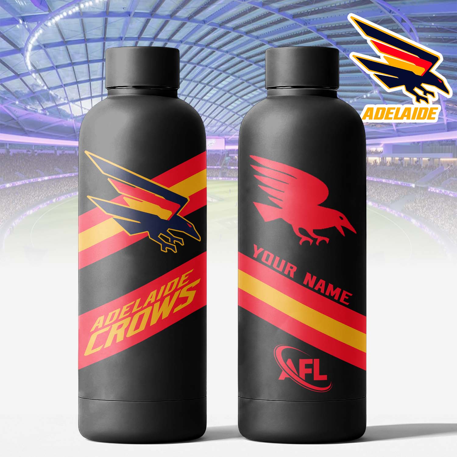 Auspiritmerch Adelaide Crows Personalized Metal Water Bottle Gift For Fans