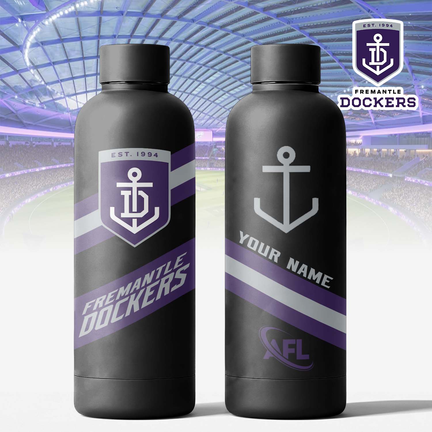 Auspiritmerch Fremantle Dockers Personalized Metal Water Bottle Gift For Fans