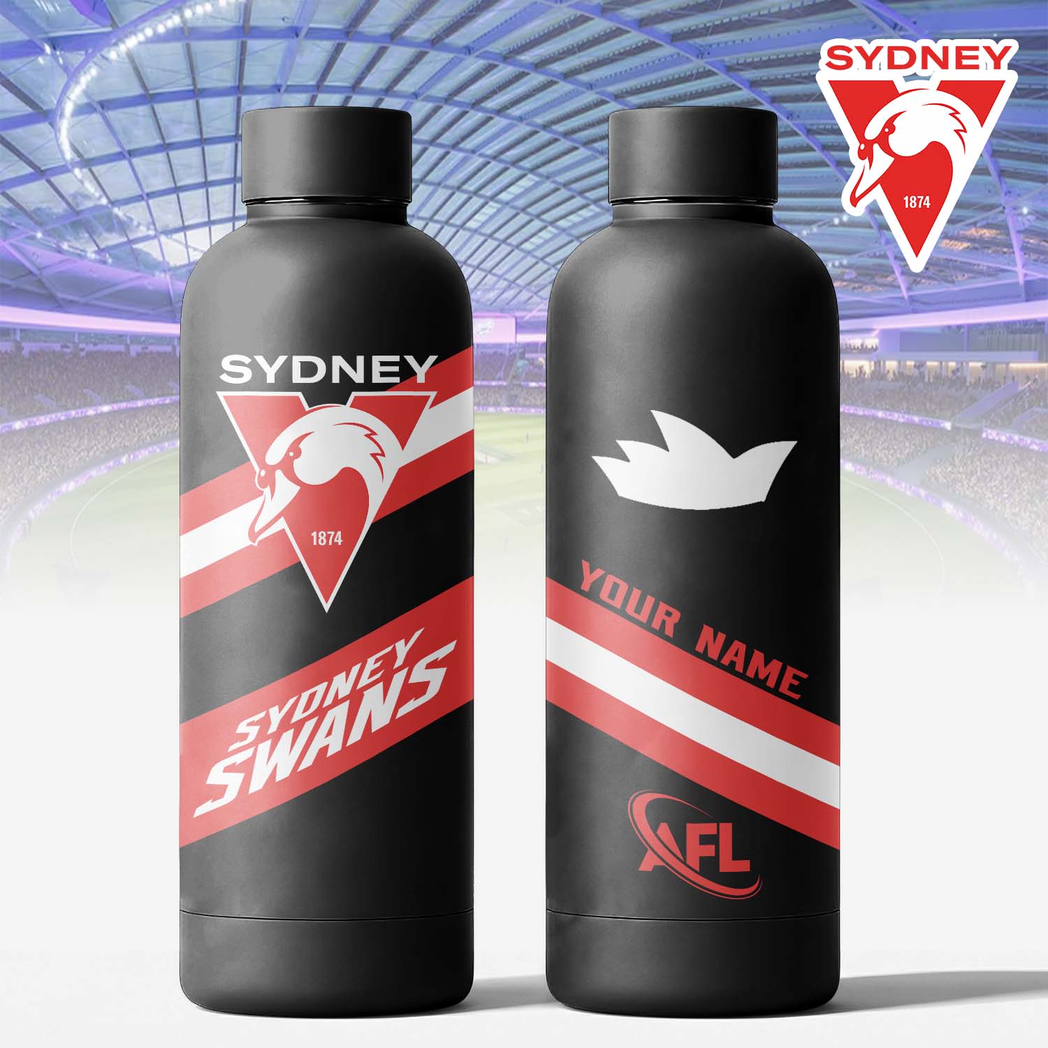Auspiritmerch Sydney Swans Personalized Metal Water Bottle Gift For Fans