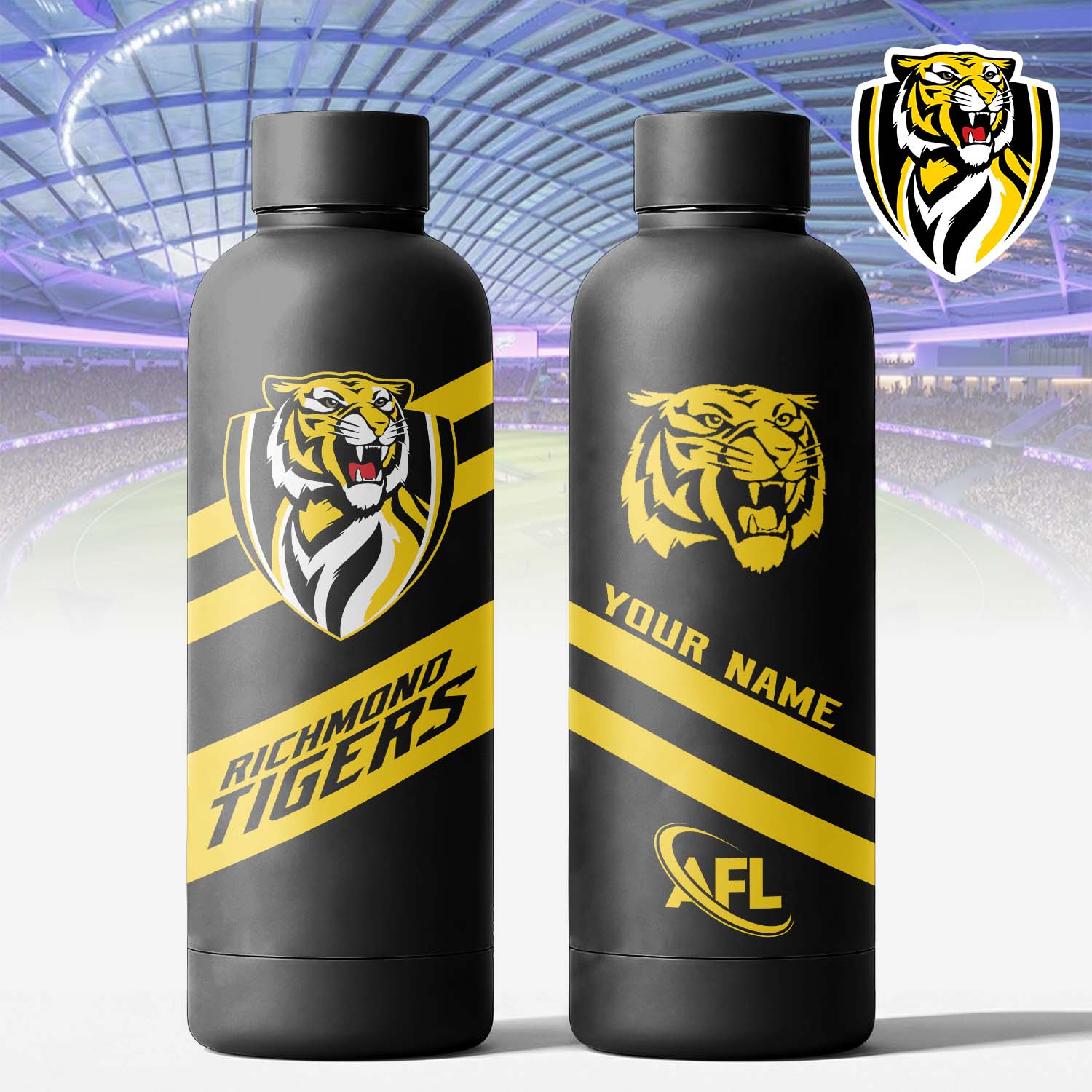 Auspiritmerch Richmond Tigers Personalized Metal Water Bottle Gift For Fans