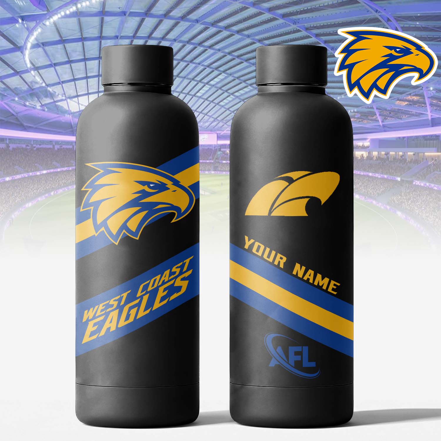 Auspiritmerch West Coast Eagles Personalized Metal Water Bottle Gift For Fans