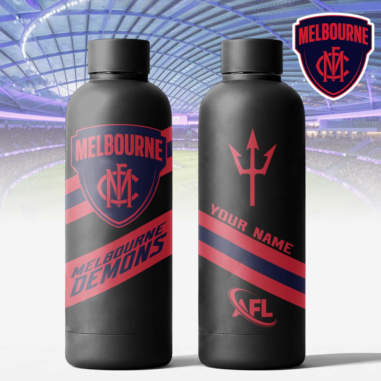 Auspiritmerch Melbourne Demons Personalized Metal Water Bottle Gift For Fans